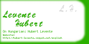 levente hubert business card